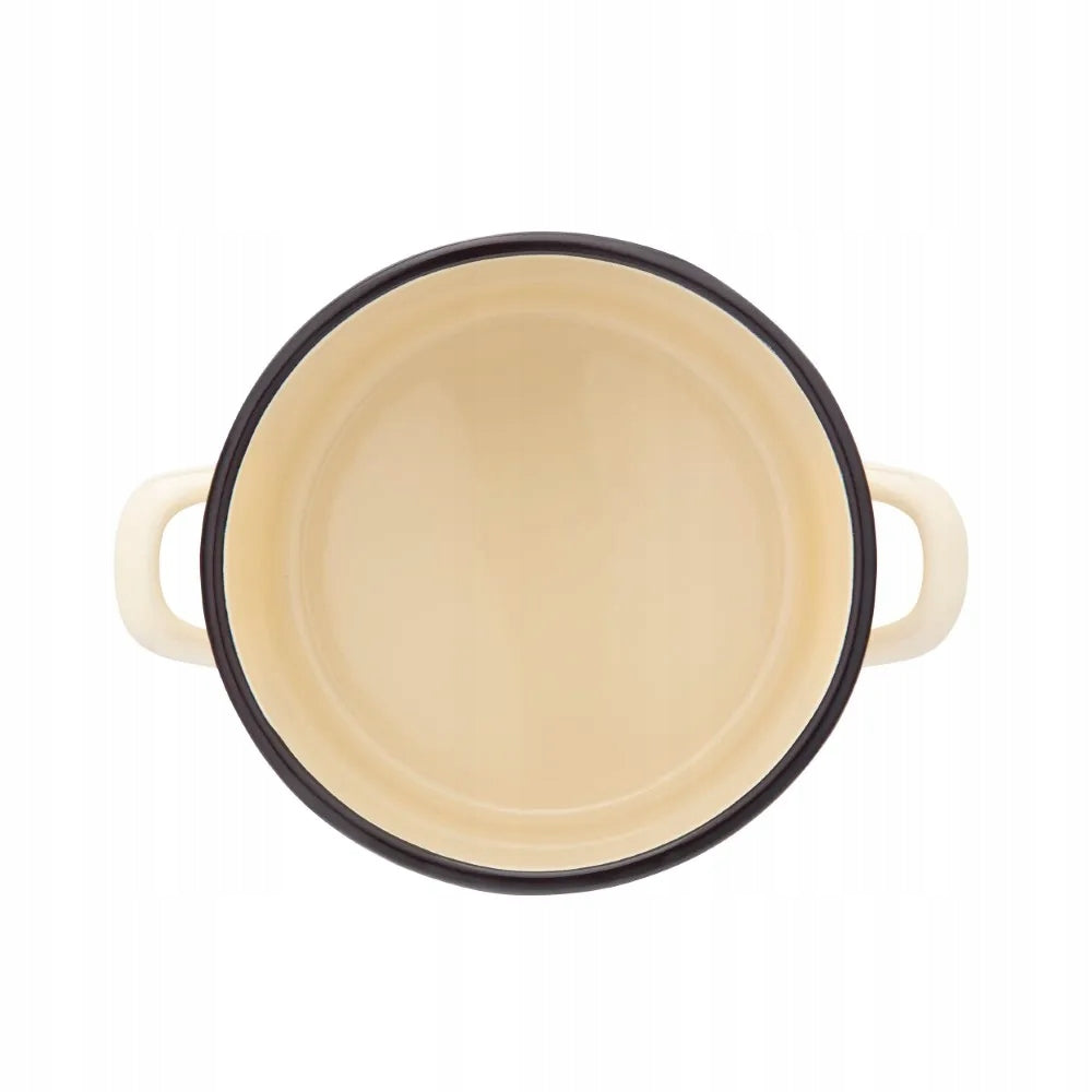 Set of 4 enamel pots induction gas Silesia 14/16/18/20 cm Color beige