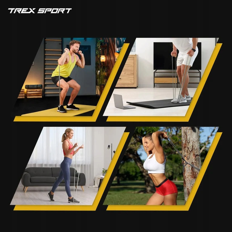 Set of 4 exercise rubbers power band strong fitness rubber 2-41 kg Trex Sport Color gray