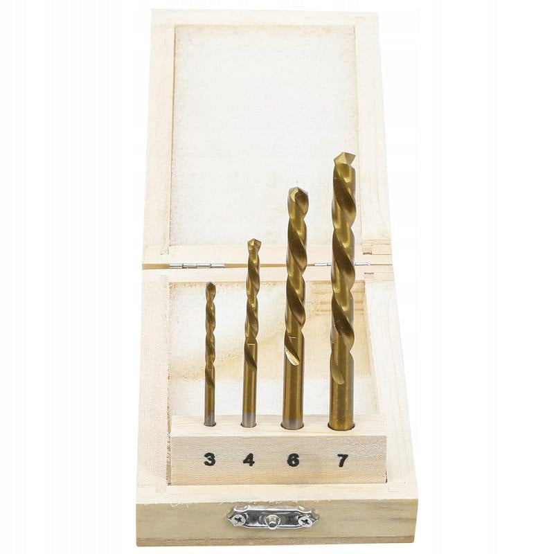 Set of 4 left-handed HSS drill bits, BGS 2726