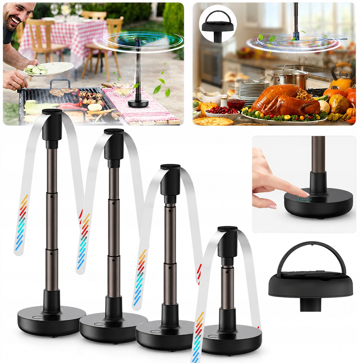 Set of 4pcs Windmill Quiet Mini Table Fan Insect Fly Repellent