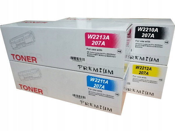 Set of 4x Toner cartridge for HP 207A, HP M255dw, M255nw, HP M282nw, HP M283cdw, CHIP Manufacturer code Komplet 4x toner do HP 207A Najnowszy Chip