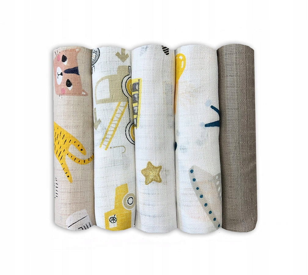 Set of 5 Cotton Tetra Diapers 70x80 Dolce Sonno