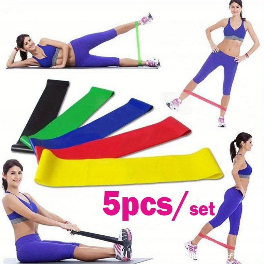 Set of 5 Exercise Rubbers Fitness Resistance Rubbers