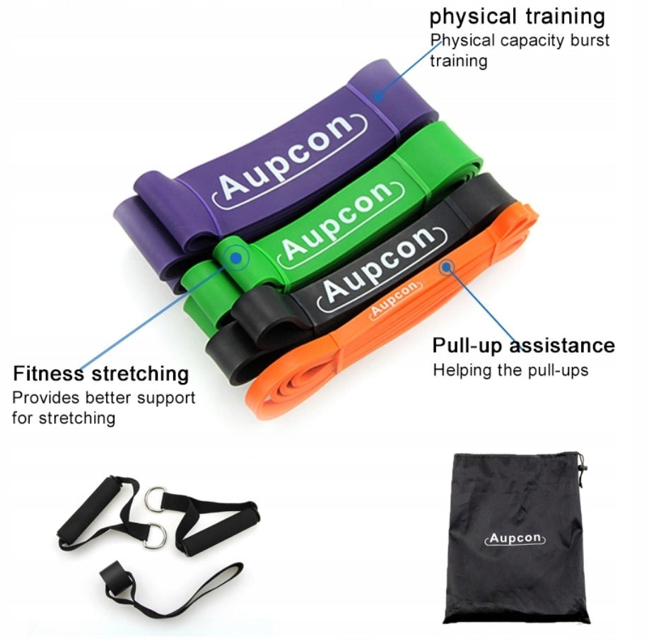 Set of 5 RESISTANCE RUBBERS FOR EXERCISES in a CROSSFIT bag Manufacturer code gumy