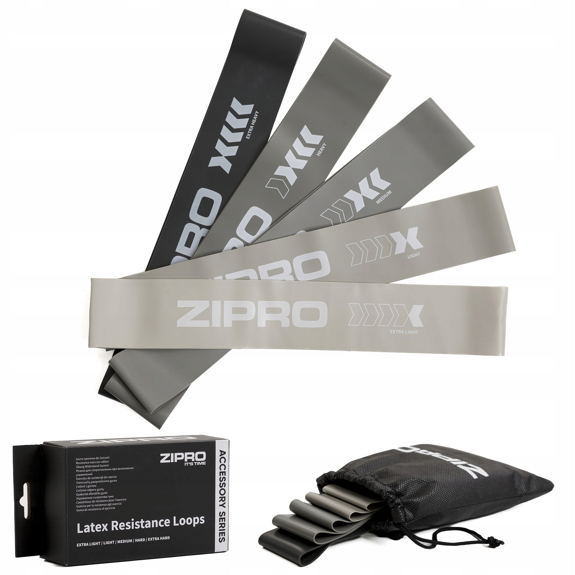 Set of 5 Rehabilitation Exercise Gums Resistance Rubbers Mini Band - Zipro Manufacturer code 13112322