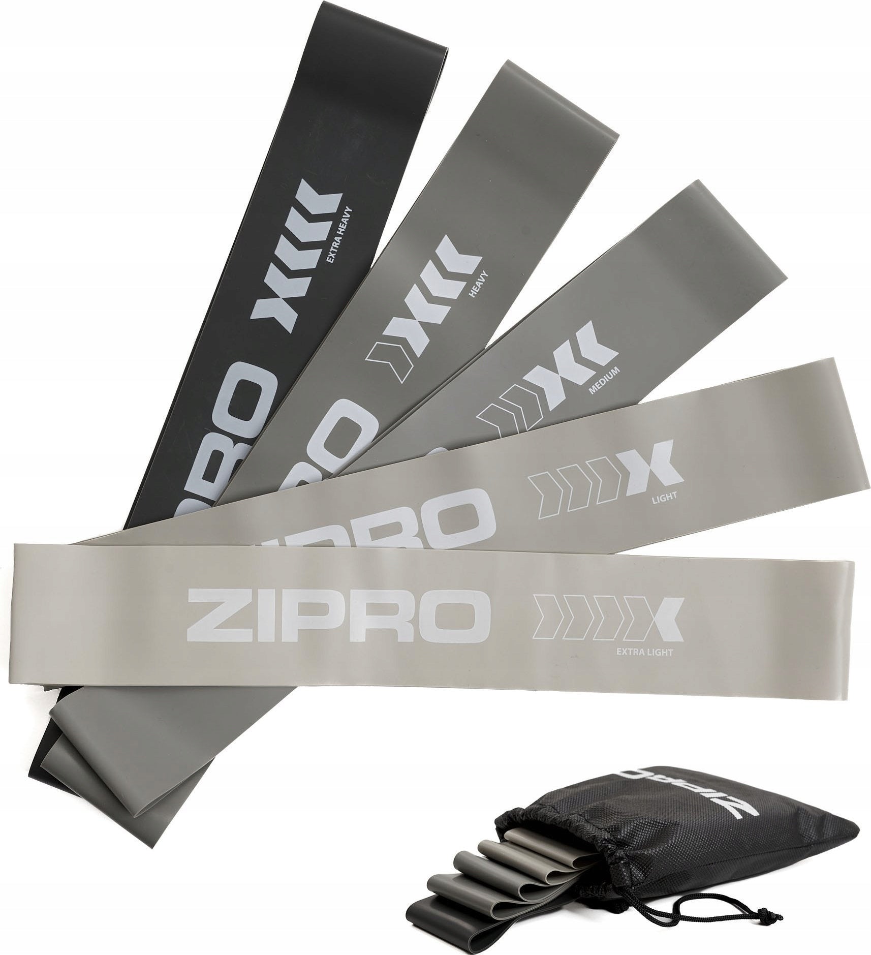 Set of 5 Rehabilitation Exercise Gums Resistance Rubbers Mini Band - Zipro