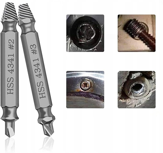 Set of 5 Screwdrivers for Removal of Damaged Screws – HSS 4341, 62 – 63 HRC Number of items in the set 5