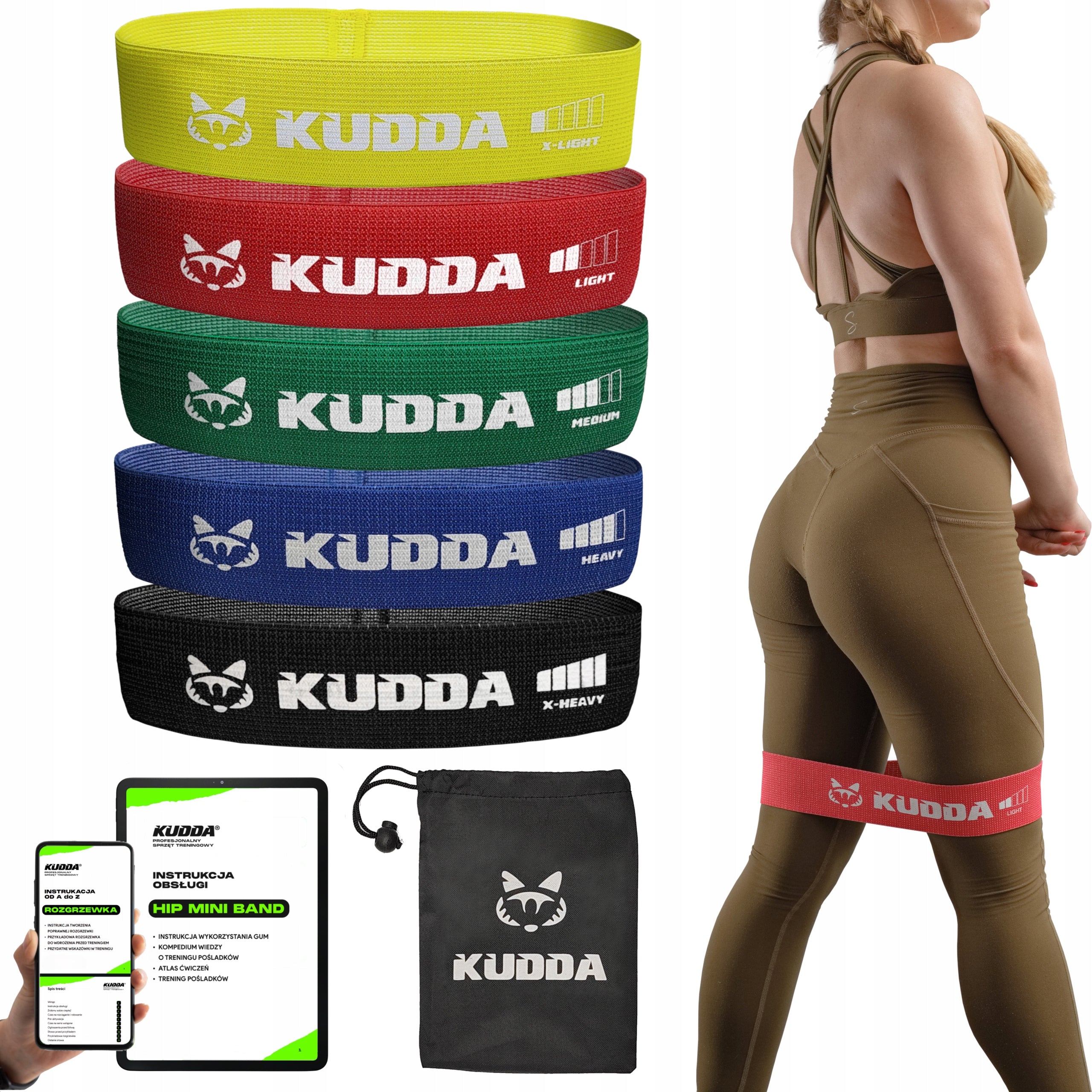 Set of 5 mini material rubbers for exercise HIP BAND fitness HIGH QUALITY