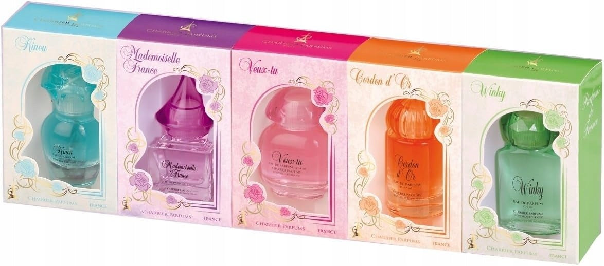 Set of 5 perfumed water EDP 56.2 ml CHARRIER PARFUMS ROMANTIC PACK Packaging status original