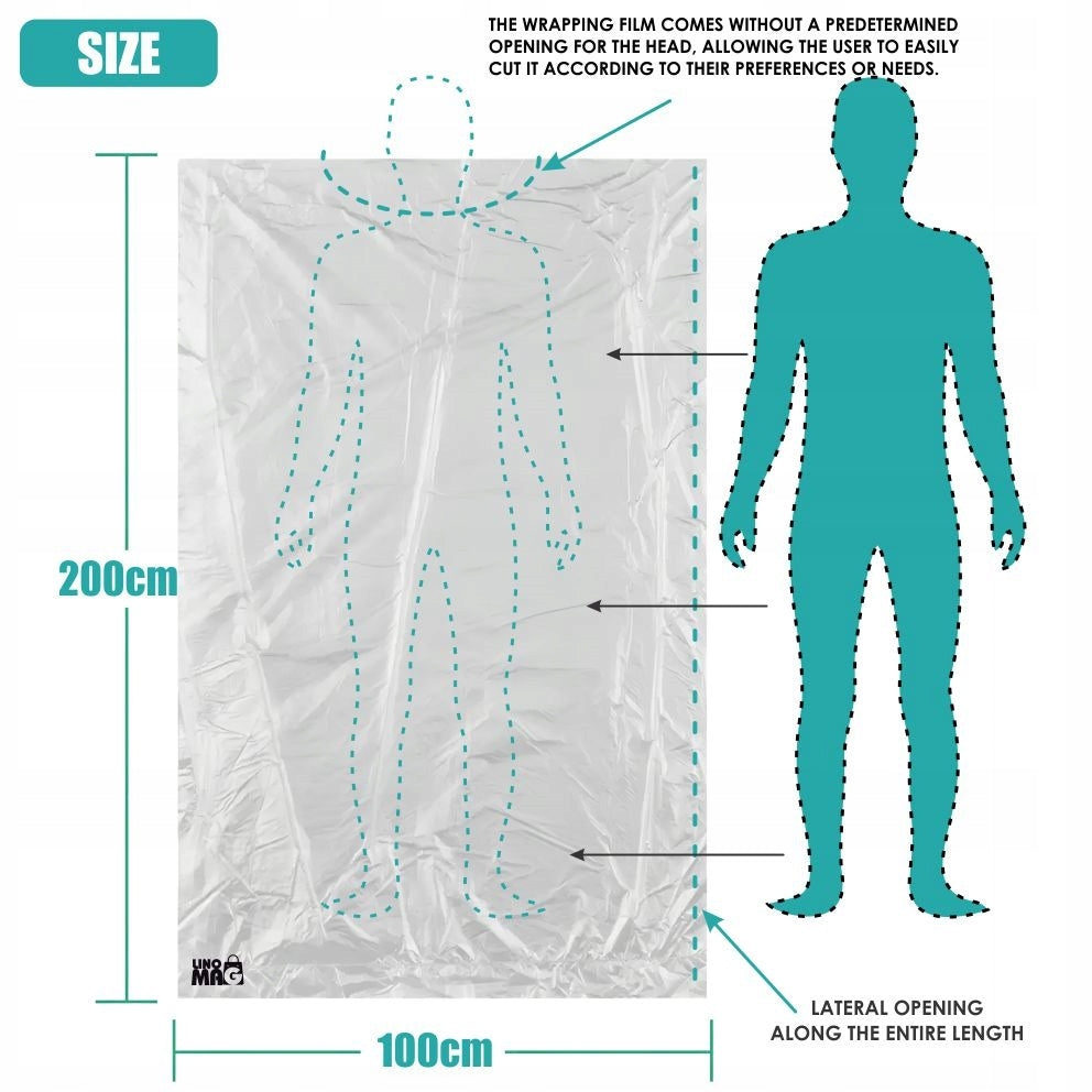 Set of 50 Linomag Sauna Packaging Films, Transparent, 100x200 cm Brand no brand