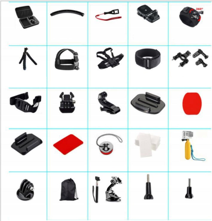 Set of 50in1 Mounts for GoPro, DJI, Insta360, Outdoor Accessories + Suitcase Manufacturer code DZXA