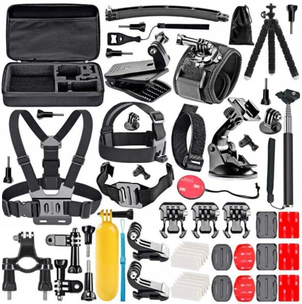 Set of 50in1 Mounts for GoPro, DJI, Insta360, Outdoor Accessories + Suitcase