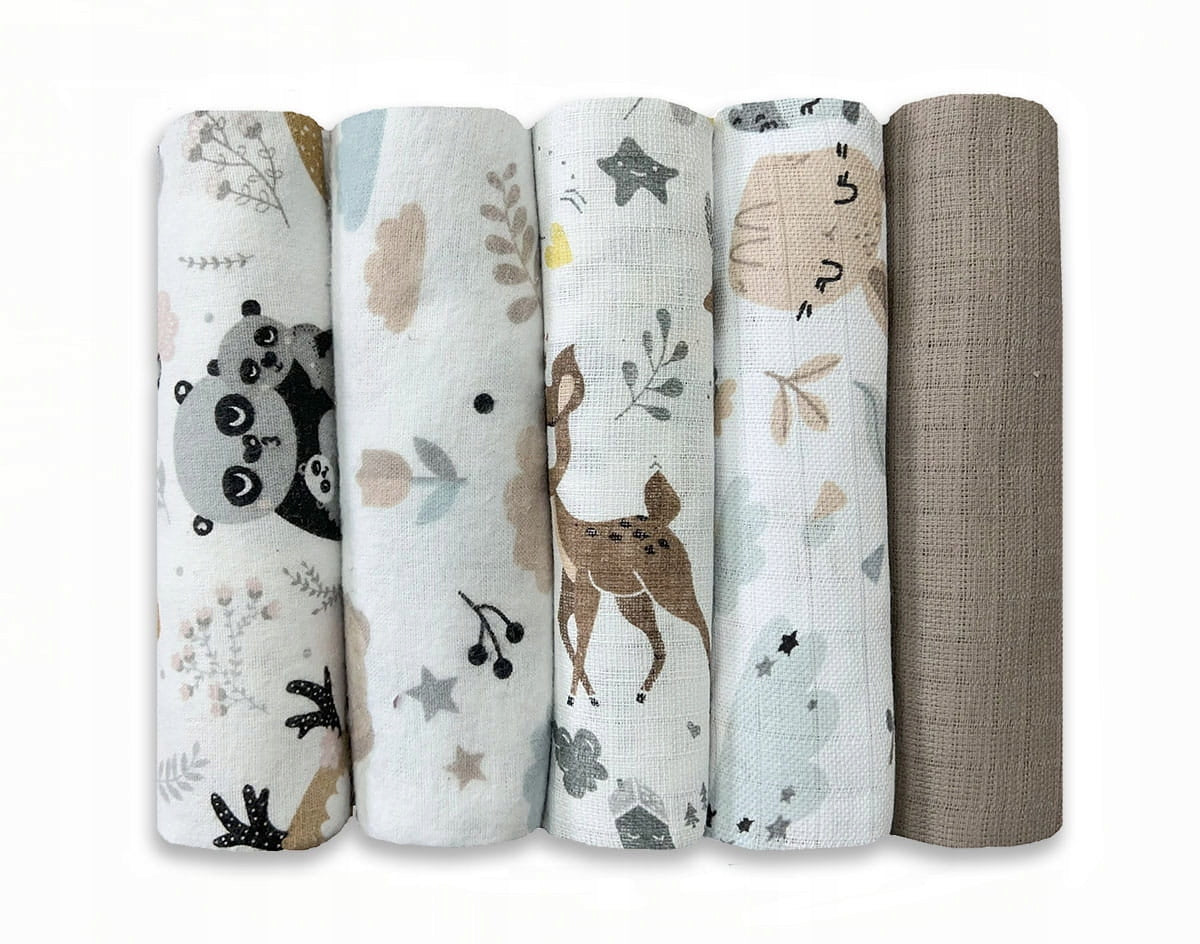 Set of 5pcs reusable diapers - flannel and tetra Dolce Sonno