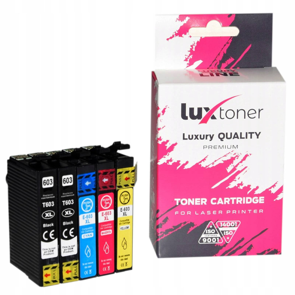 Set of 5x Ink for Epson T603 XL CMYK replacements