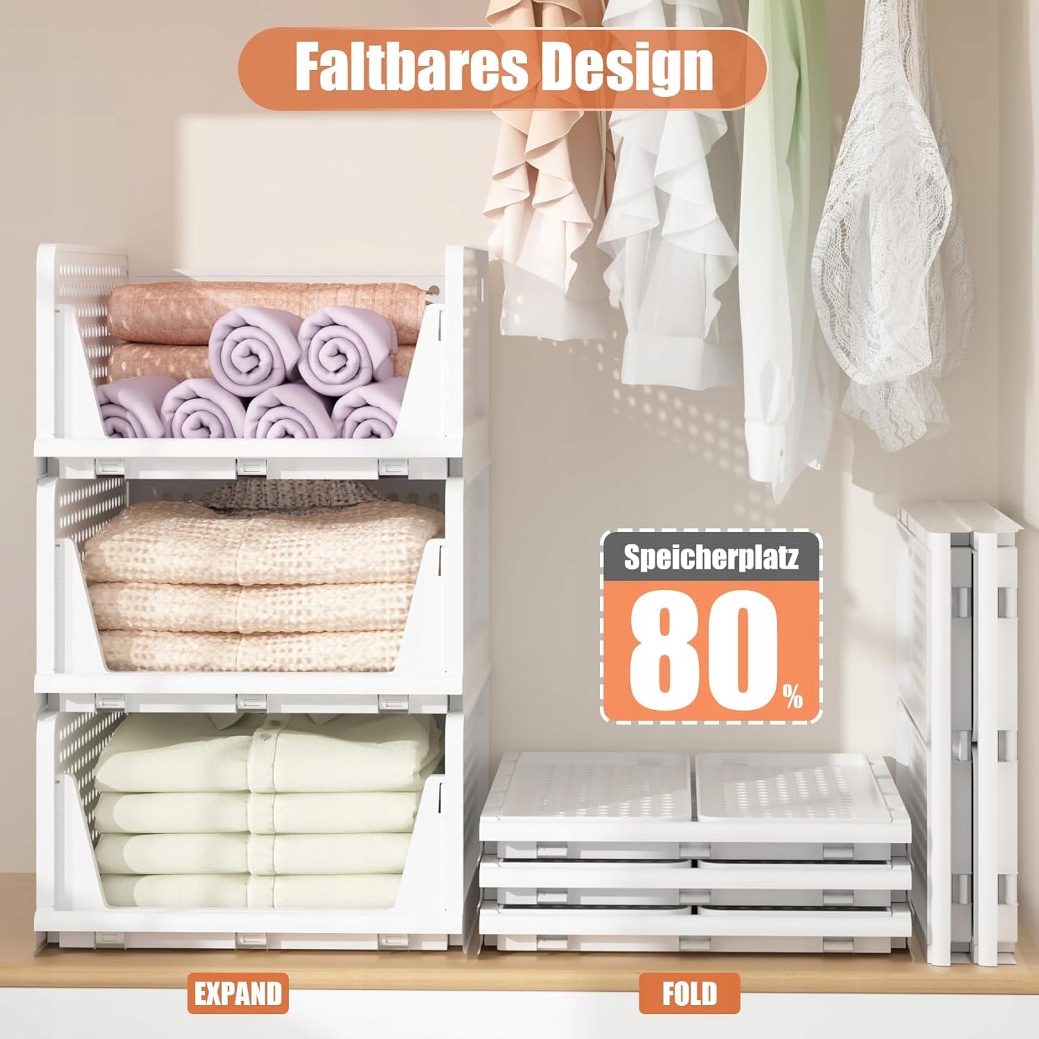 Set of 5x Organizer for Wardrobe and Wardrobe – Folding Modular Drawers Packaging status original