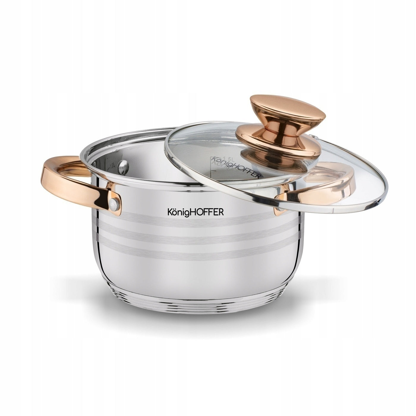 Set of 5x POT + PAN Steel SET Konighoffer Bari Rose Gold 12el Coating type non-stick