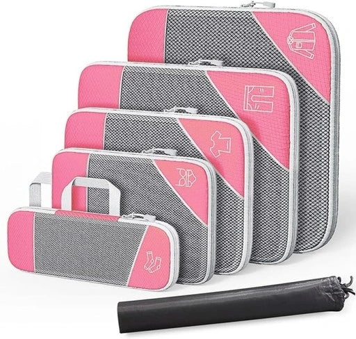 Set of 6 Compression Travel Case with Organizer for Various Sizes