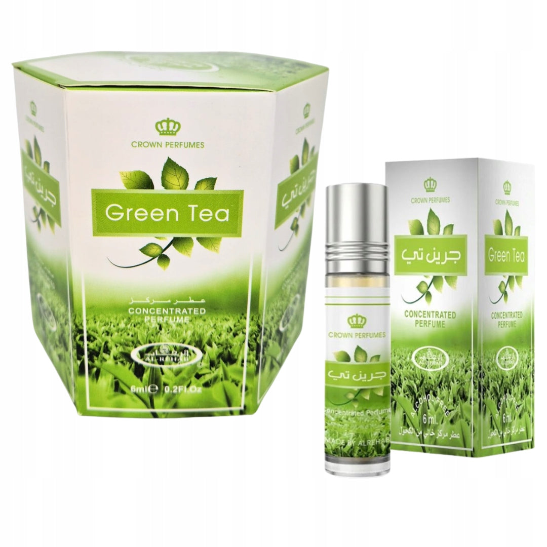 Set of 6 Perfumes in Green TEA CPO Women's Oil 6 ml Al Rehab