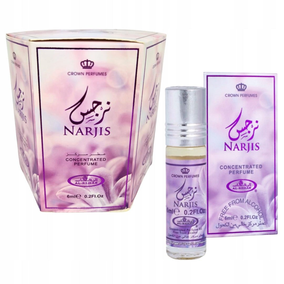 Set of 6 Perfumes in NARJIS CPO Women's Oil 6 ml Al Rehab