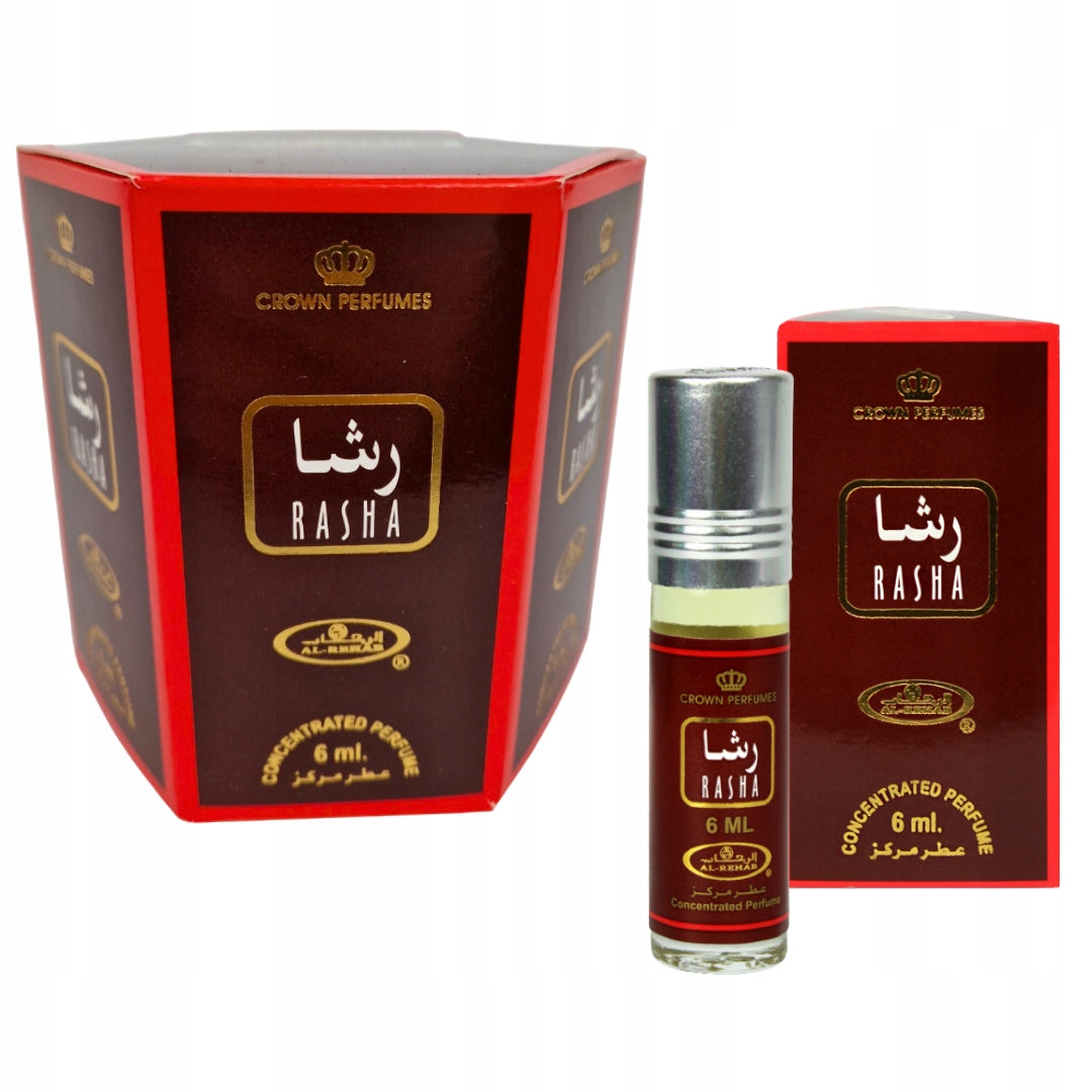 Set of 6 Perfumes in RASHA CPO Women's Oil 6 ml Al Rehab