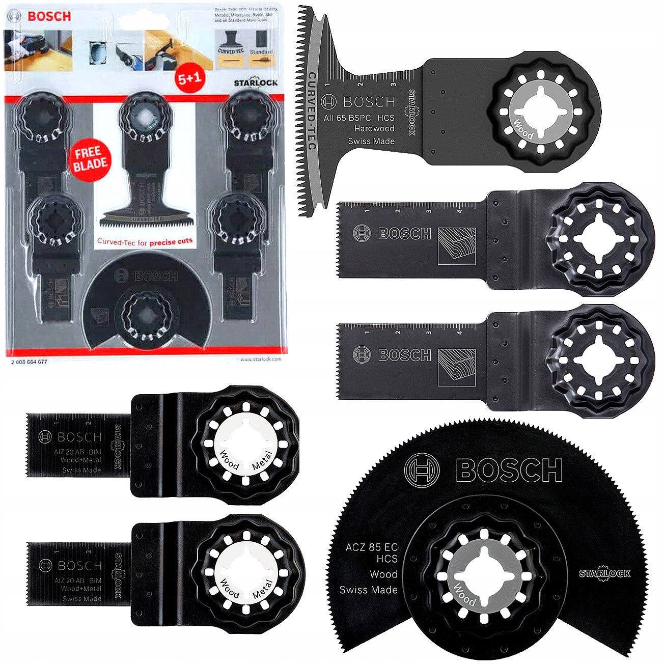 Set of 6 saw blades for multifunction STARLOCK BOSCH 2608664677