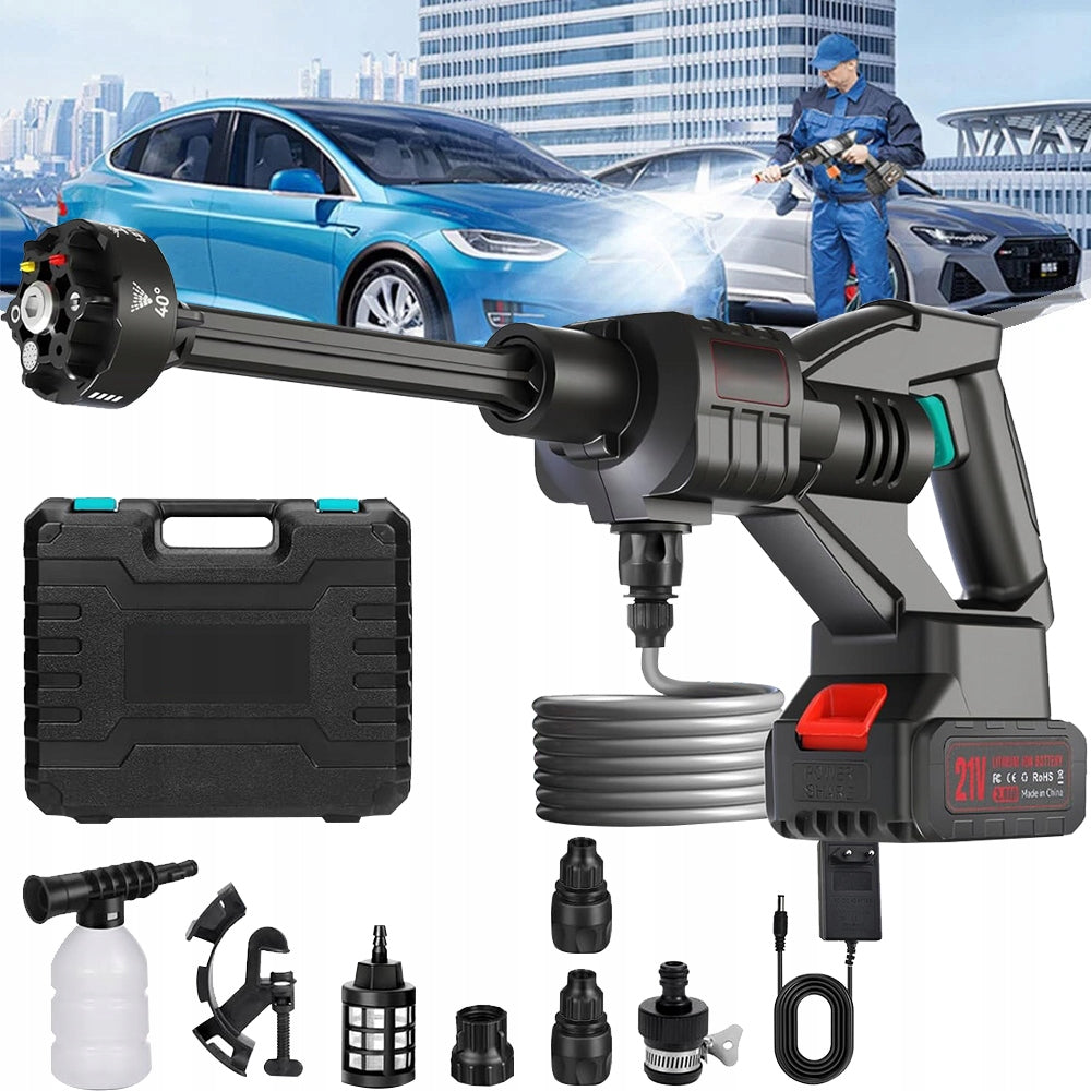 Set of 6in 1 BATTERY PRESSURE WASHER 100BAR +Aku 3,0AH + charger