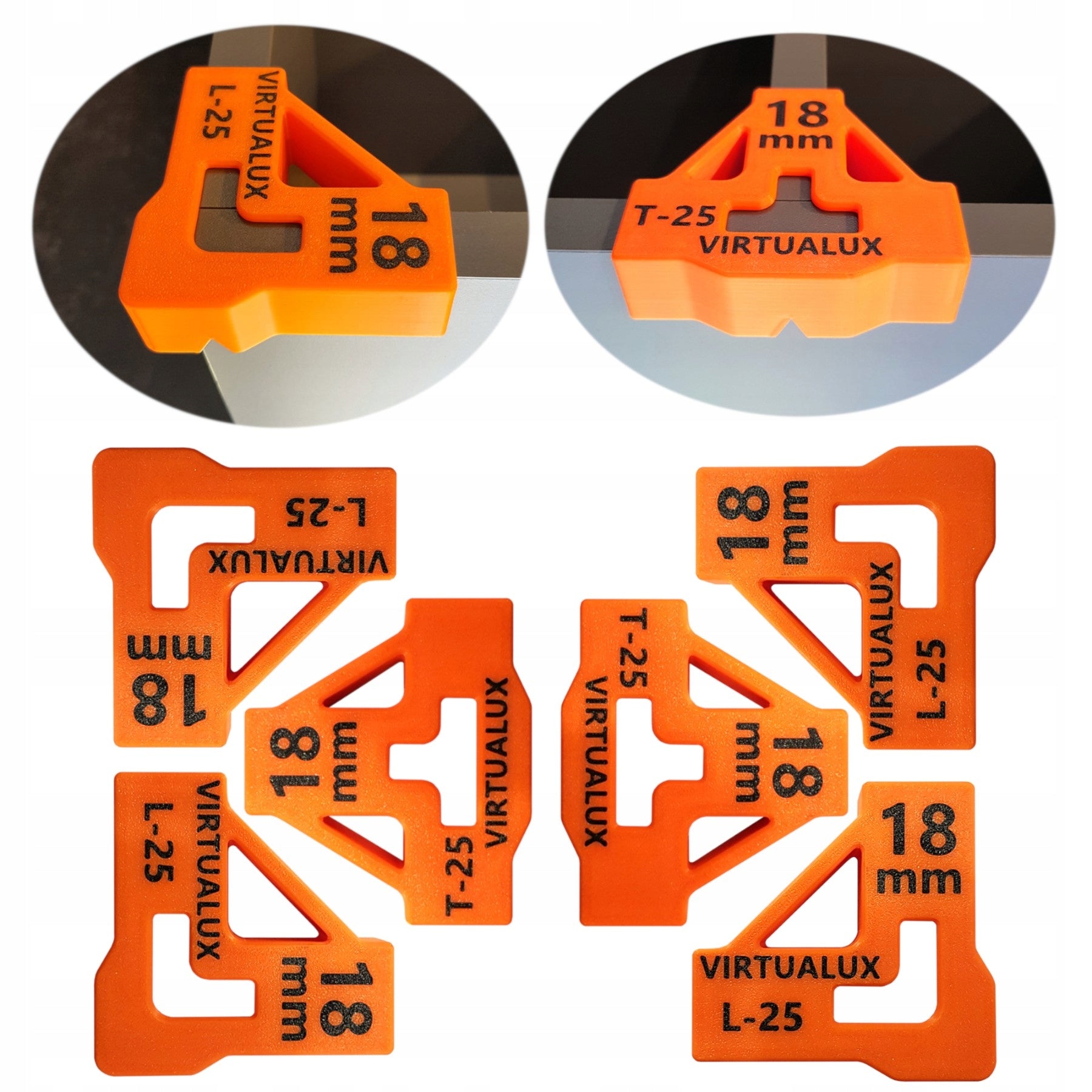 Set of 6x Carpentry Handle 3 Hand Body Template STRONG L,T-25 Plate 18mm