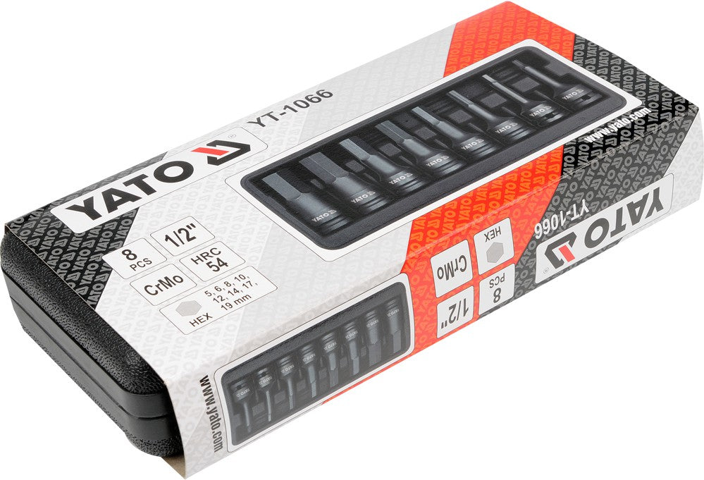 Set of 8 hexagon impact wrenches Yato YT-1066 1/2" 6-19mm Brand Yato