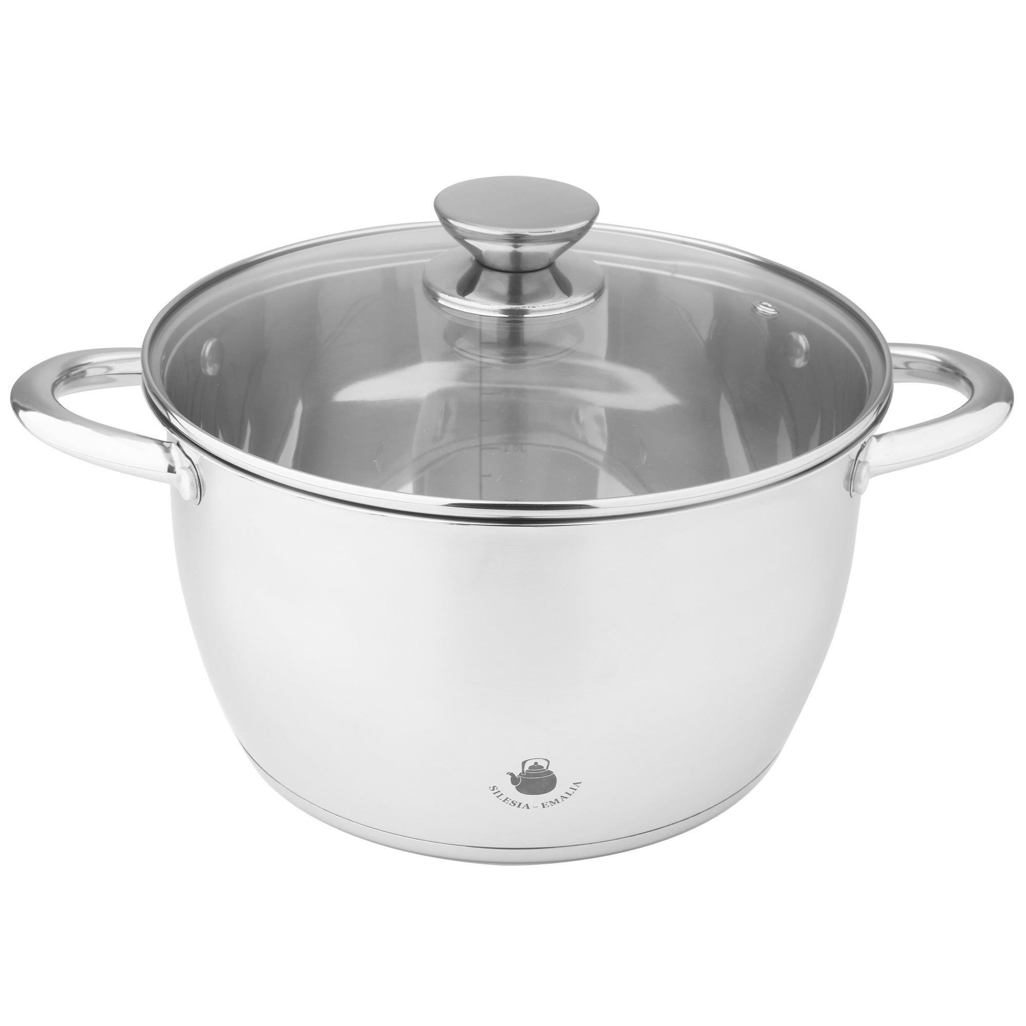 Set of 8 piece LEON stainless steel pots with lids Brand Silesia Emalia