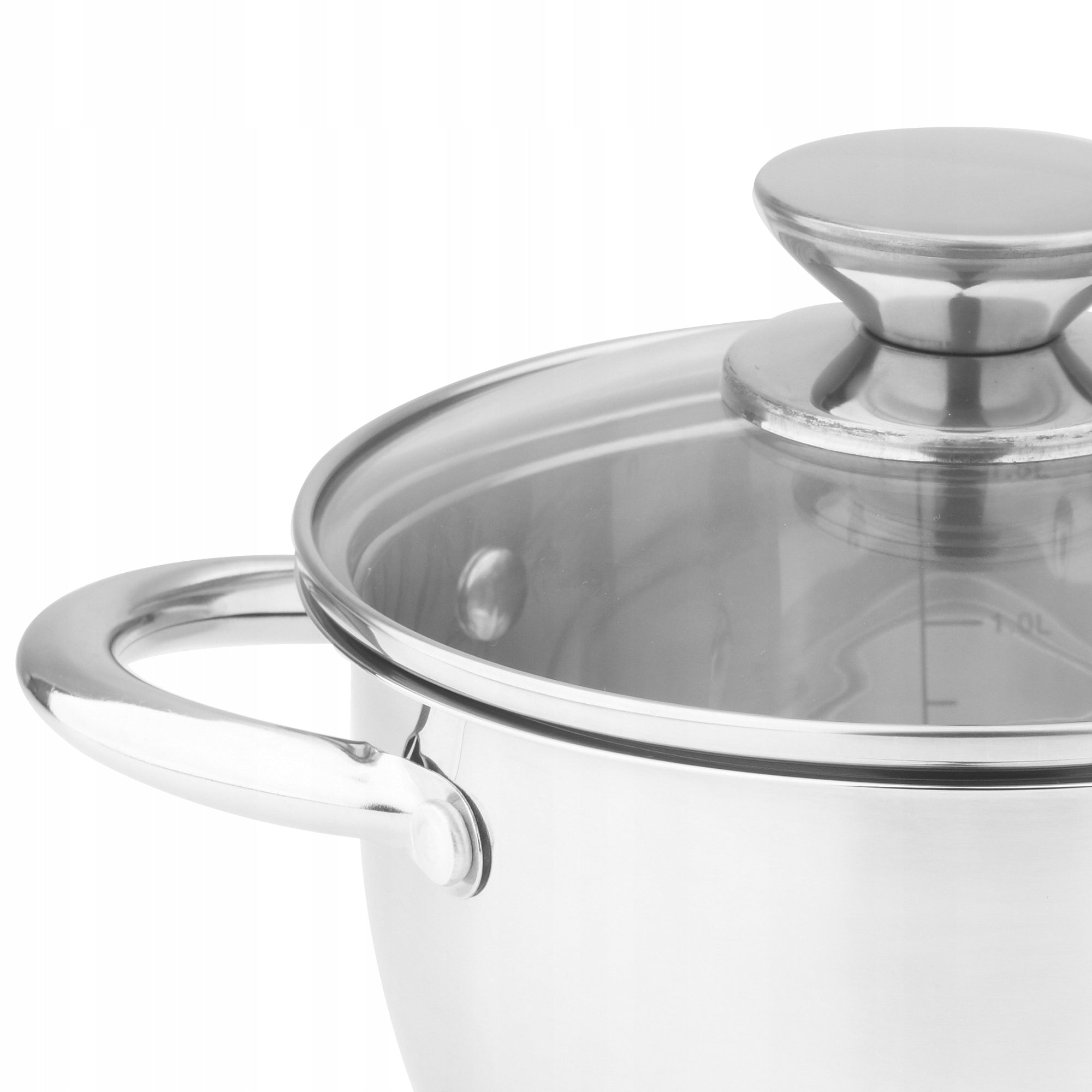 Set of 8 piece LEON stainless steel pots with lids Color silver