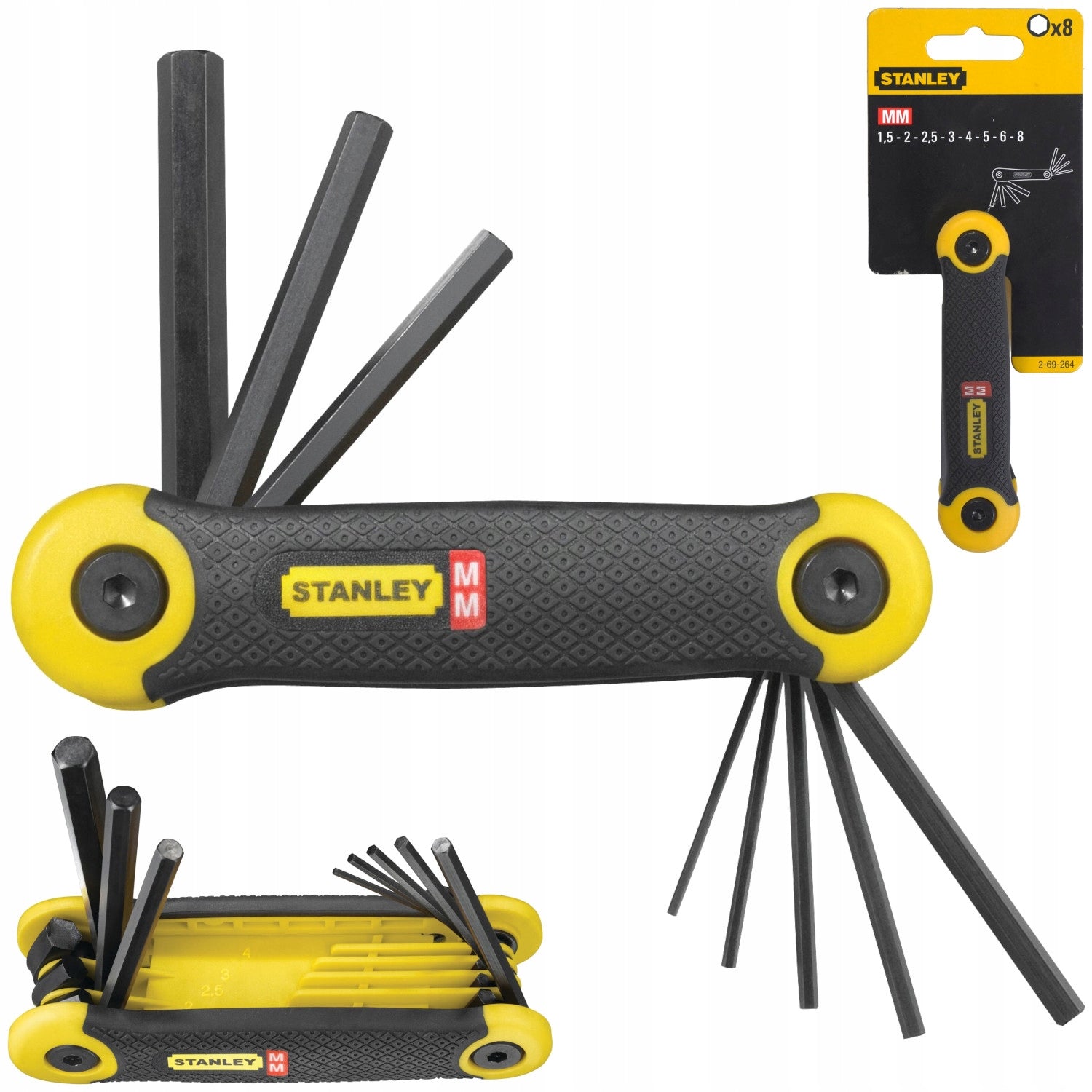 Set of 8el. folding wrenches 1,5-8mm Stanley 2-69-264