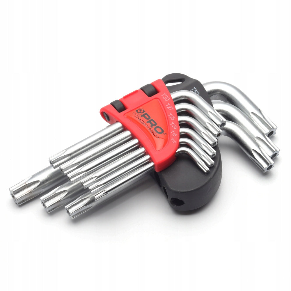 Set of 9 TORX wrenches with short hole PRO