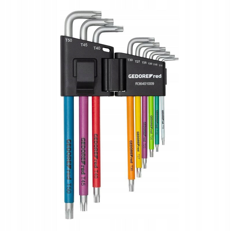 Set of 9 Torx T10-T50 Long Allen Wrenches, Multicolor GEDORE Manufacturer code 3301333