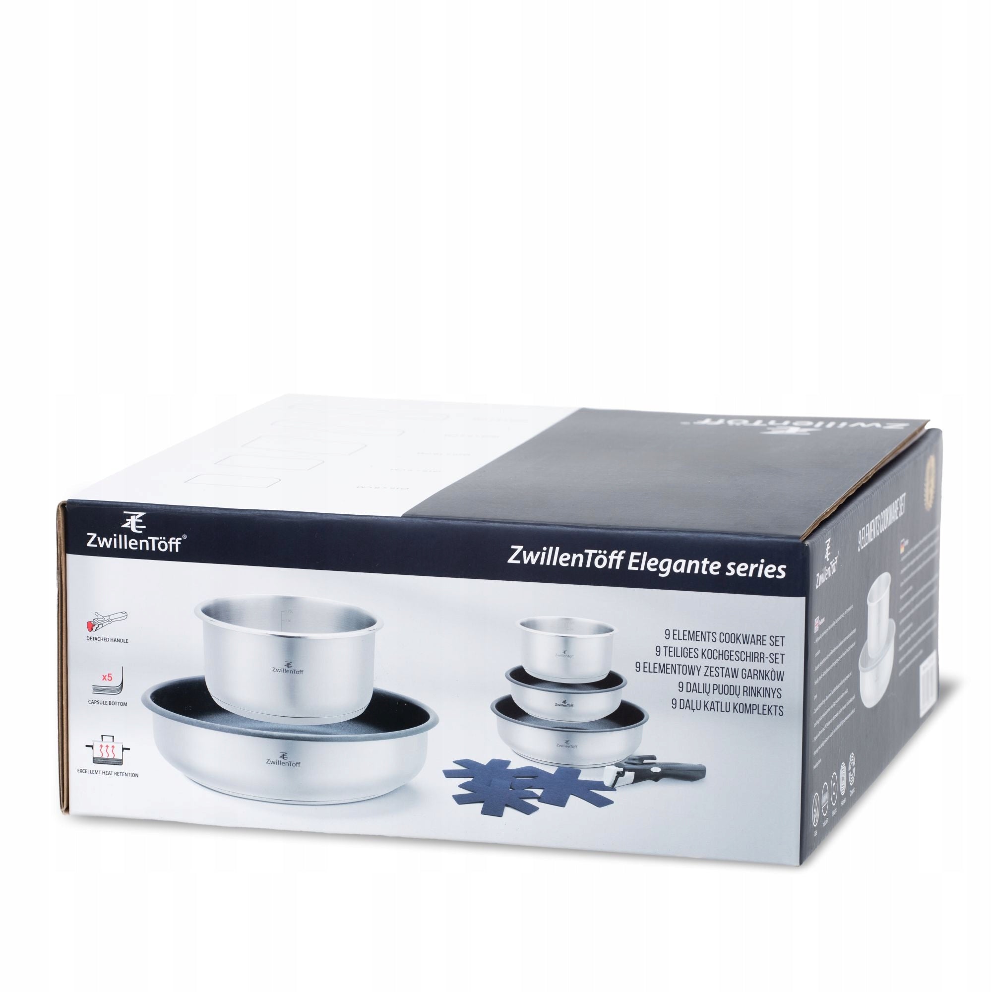 Set of 9-piece pots steel frying pan ZwillenToff stainless steel 304 Manufacturer code ZT-31330