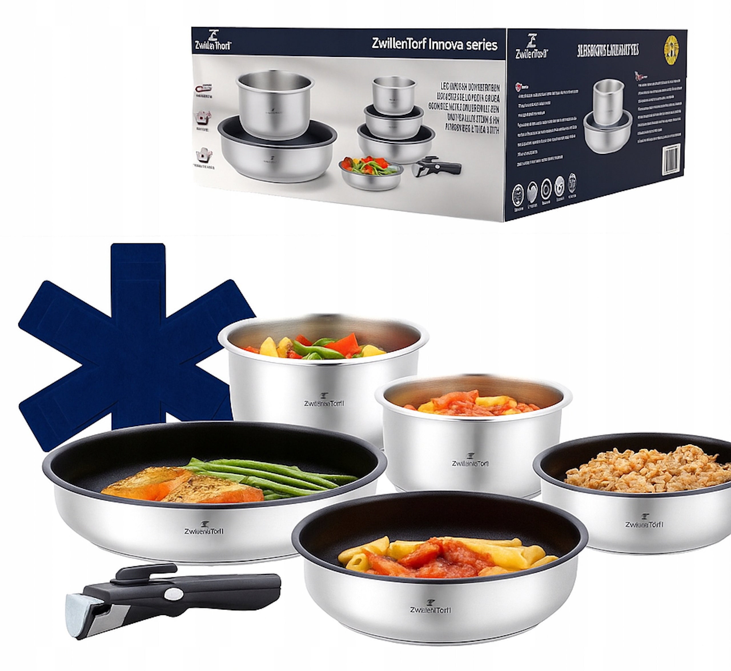 Set of 9-piece pots steel frying pan ZwillenToff stainless steel 304