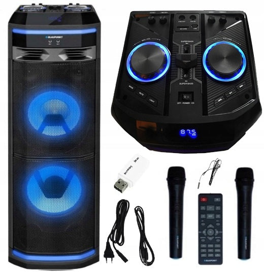 Set of Active Columns BLAUPUNKT PS11DB Karaoke BT FM USB Microphones PILOT Packaging status original