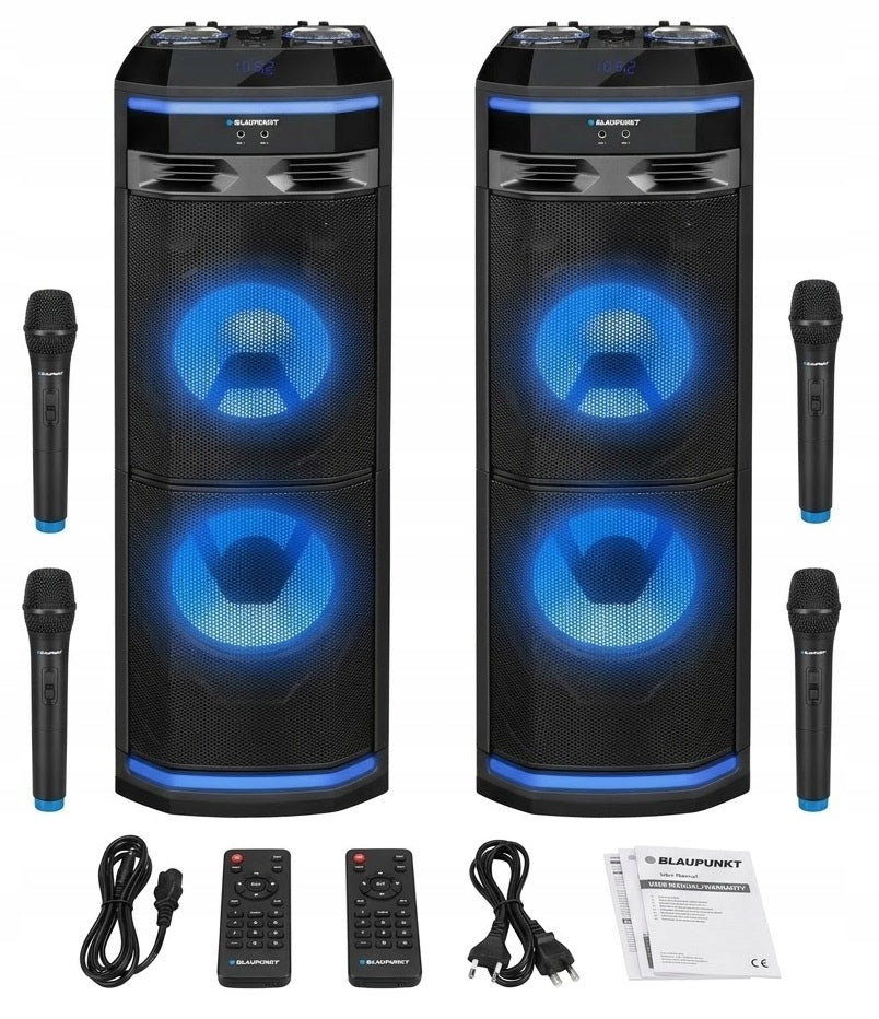 Set of Active Columns BLAUPUNKT PS11DB Karaoke BT FM USB Microphones PILOT