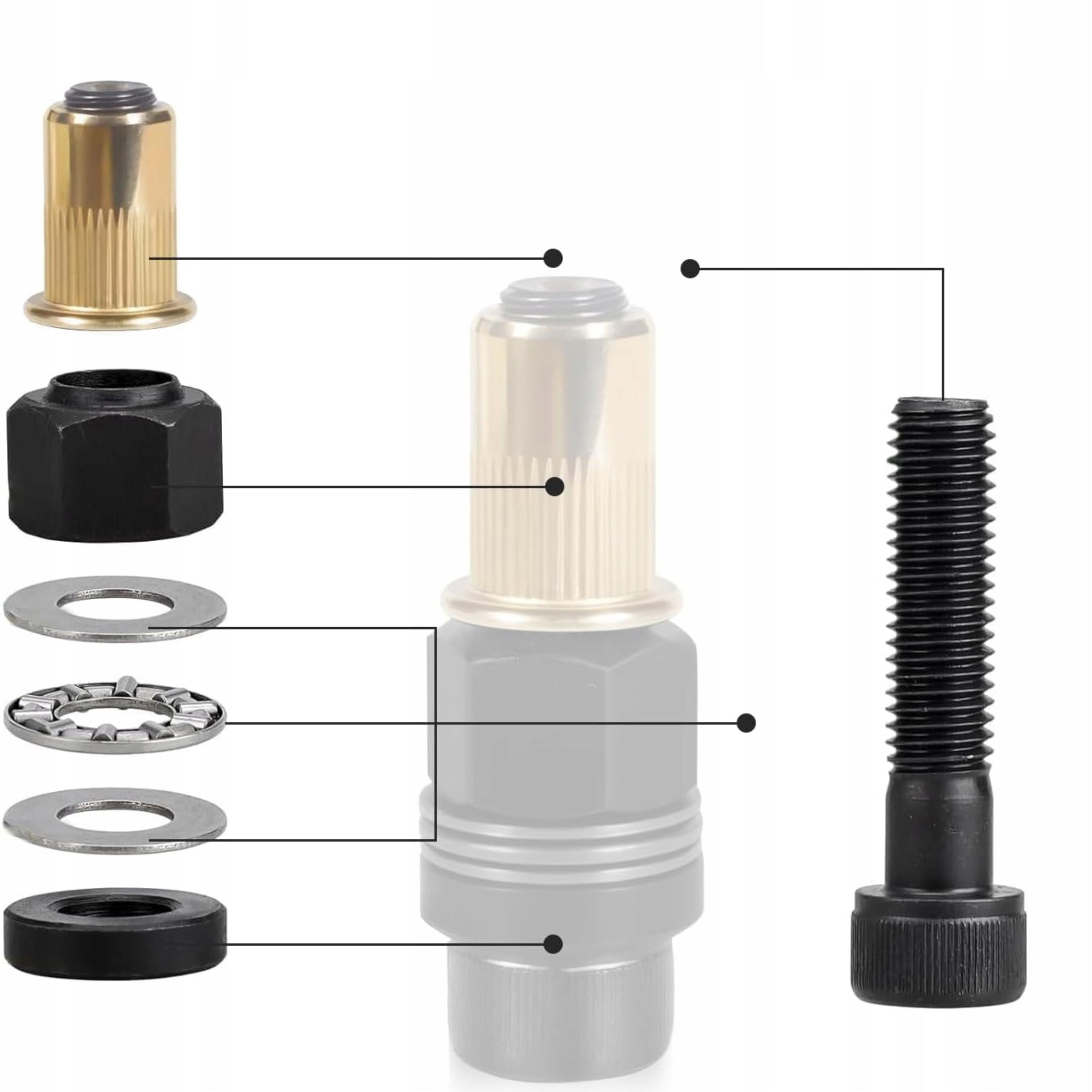 Set of Adapter Heads for Niton Nuts M3 M4 M5 M6 M8 M10 M12 7 pieces Manufacturer code Bez marki
