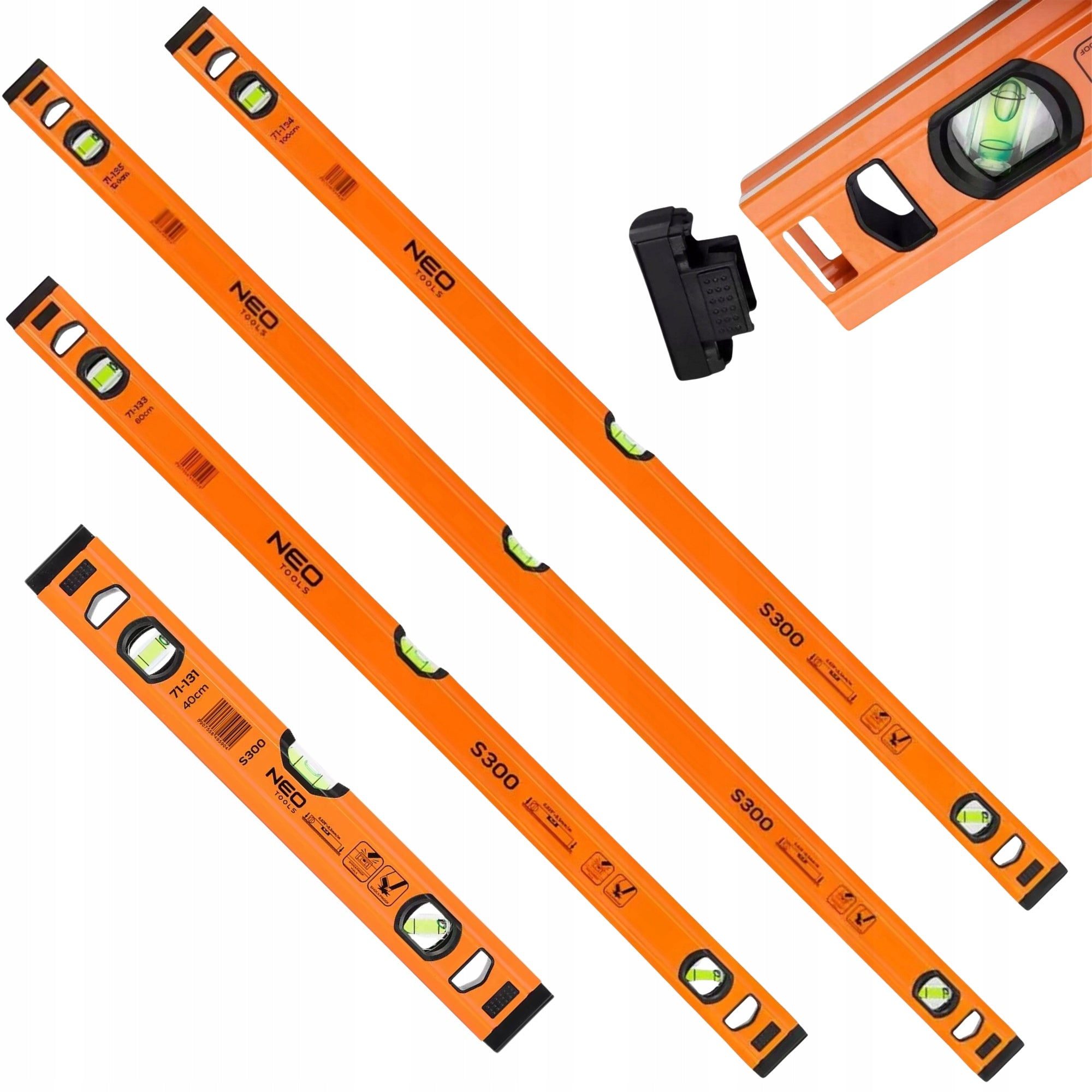 Set of Aluminium Levels 4 pcs Level 40/80/100/120 cm NEO TOOLS