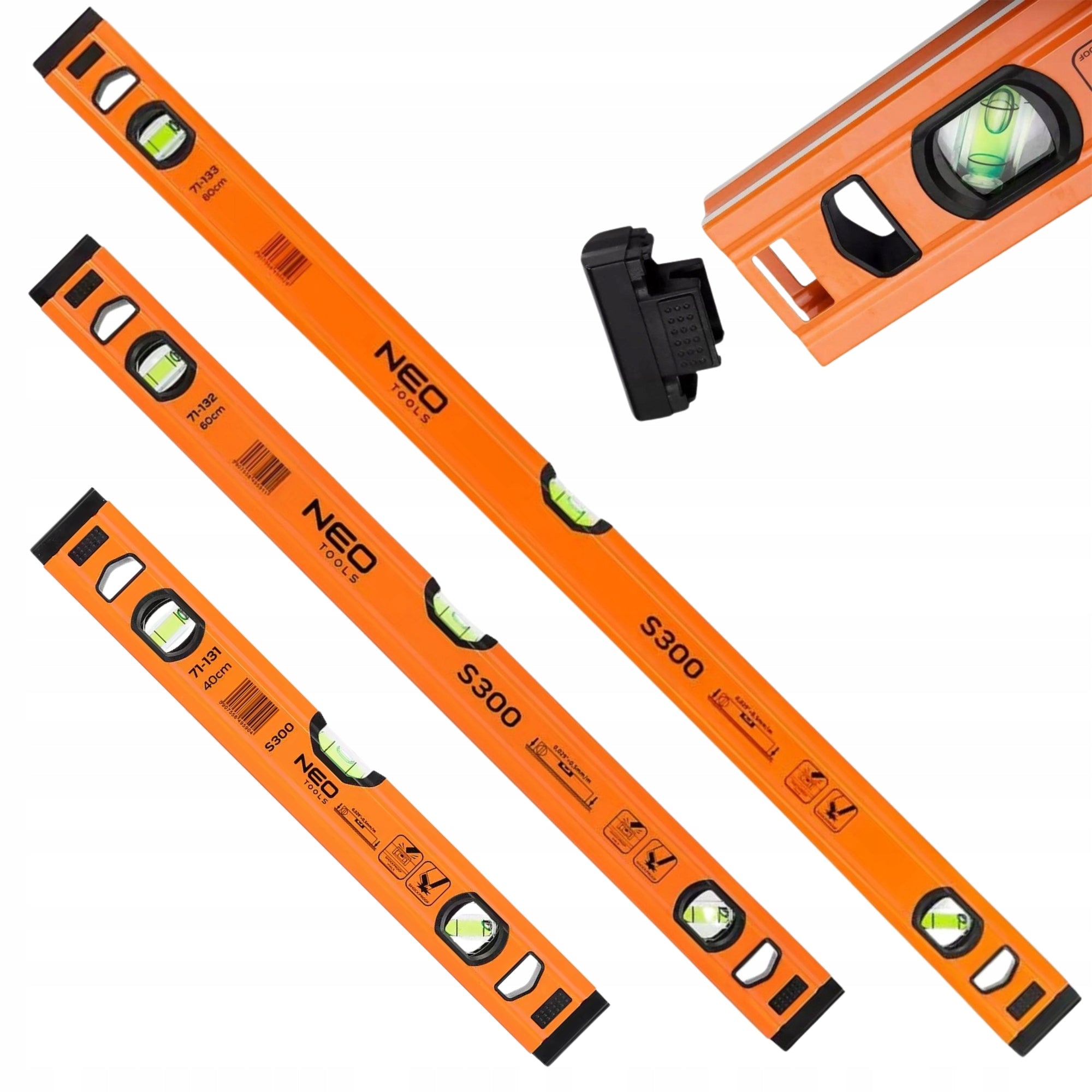 Set of Aluminum Levels 3 pcs Level 40/60/80 cm NEO TOOLS