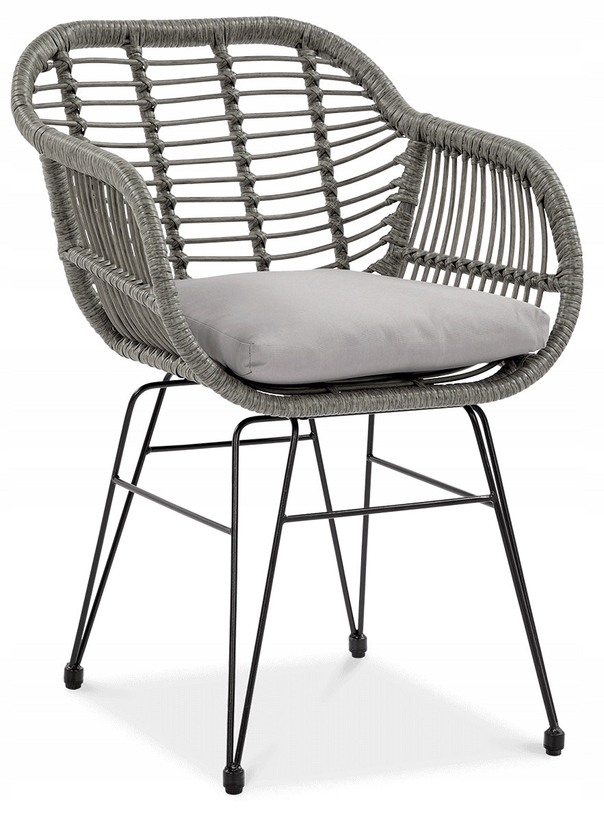 Set of BALCONY Garden Furniture for Balcony Terrace KUBU 2+1 Table Chairs Color gray
