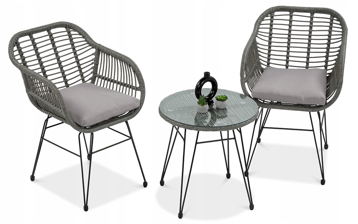 Set of BALCONY Garden Furniture for Balcony Terrace KUBU 2+1 Table Chairs Manufacturer Focus Garden