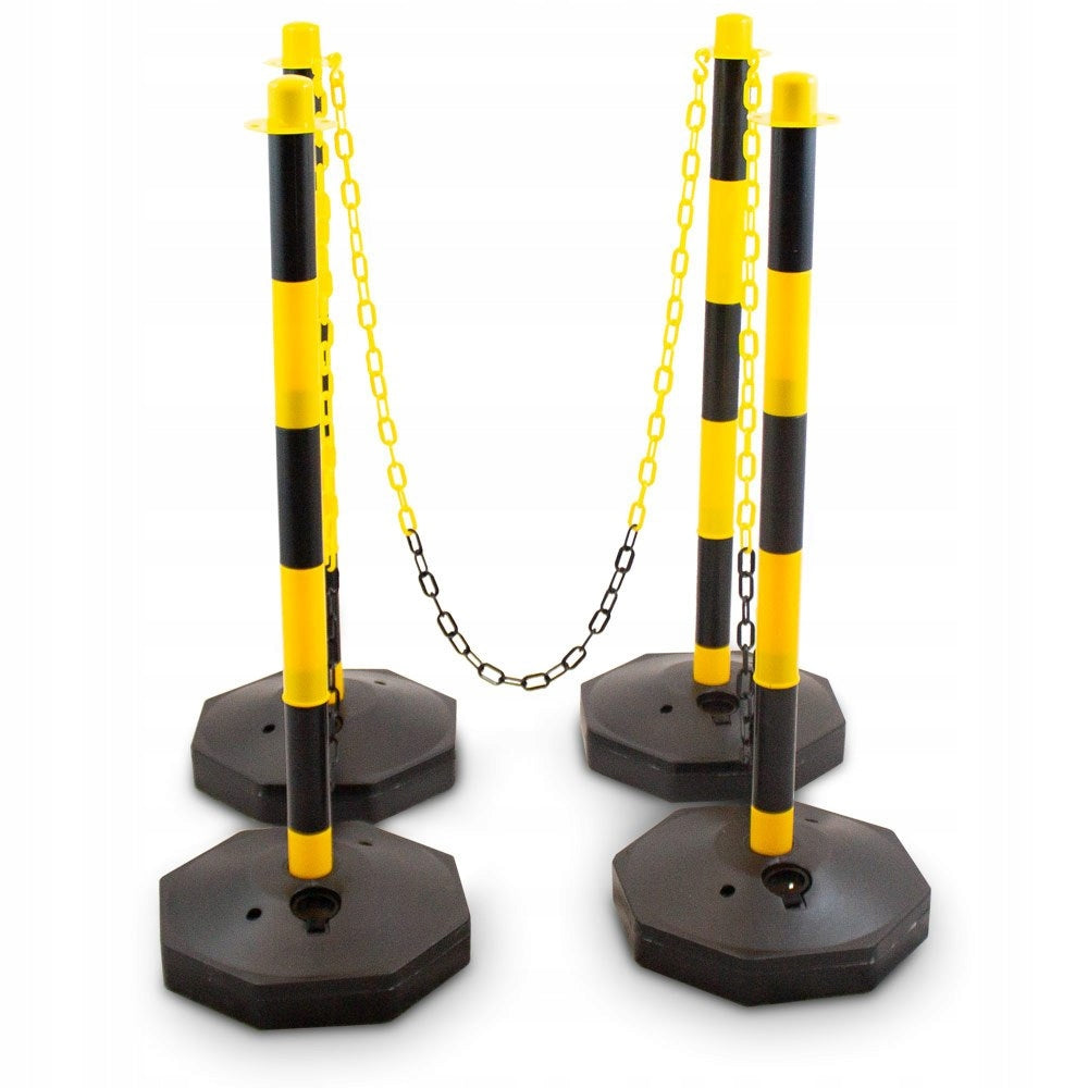 Set of Barrier Posts with Chains 150 cm Stability Mobility Packaging status original