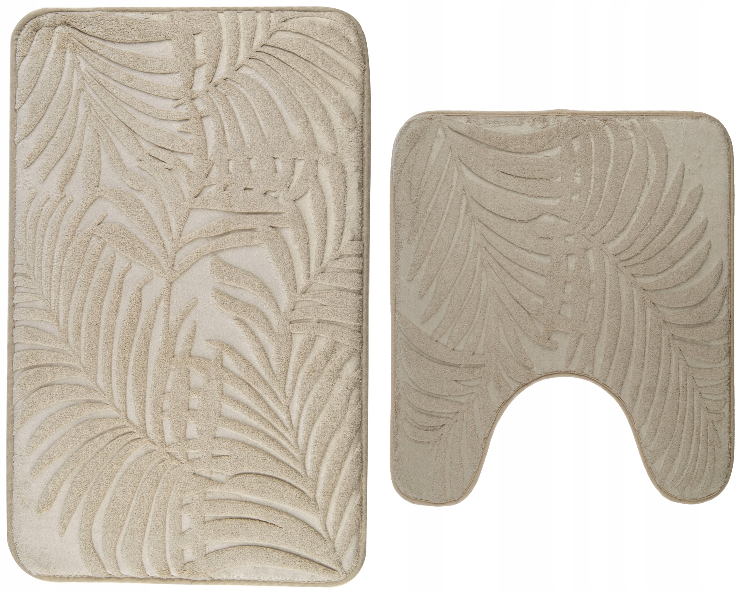 Set of Bathroom Rugs Beige NON-SLIP Florida 2 PCS