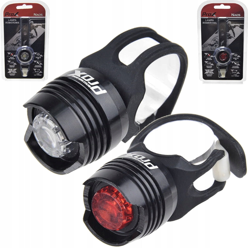 Set of Bicycle Lamps PROX NAOS Barrels alu P+T
