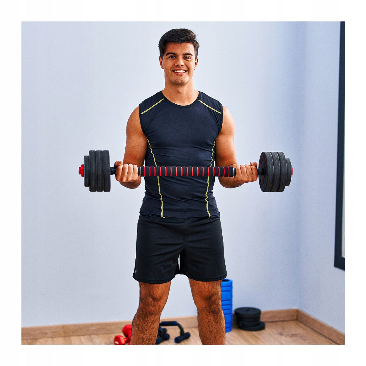 Set of Bitumen Dumbbells Athler Dumbbells ADJUSTABLE BARBELL 40KG 3in1 GRIFFIN Packaging status original