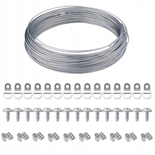 Set of D-ring hooks for paintings wire 10m 15 pcs. Brand Sztuka