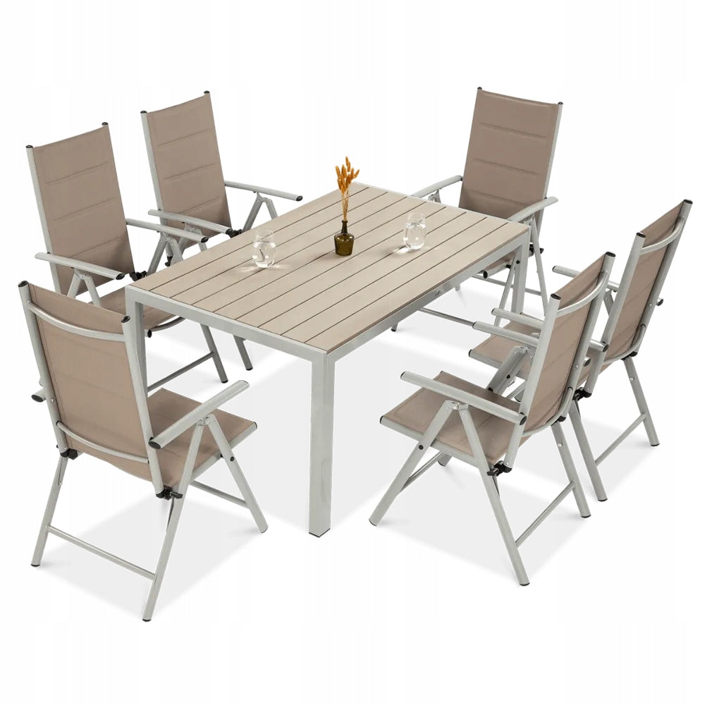 Set of Dining Garden Furniture SYDNEY Table 150cm 6x Garden Chair Packaging status original
