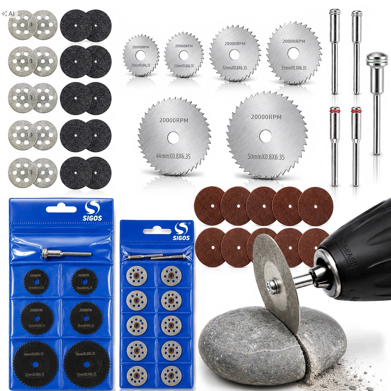 Set of Disc Dremel 55 EL. HSS Diamond Cutting Abrasive for Mini Grinder