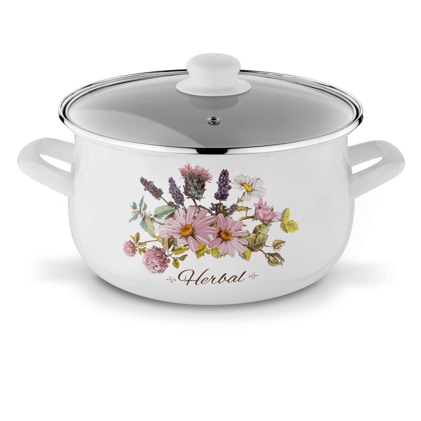 Set of ENAMEL POTS LID Tadar Herbal 8 el 16/18/20/22 cm Coating type enamel